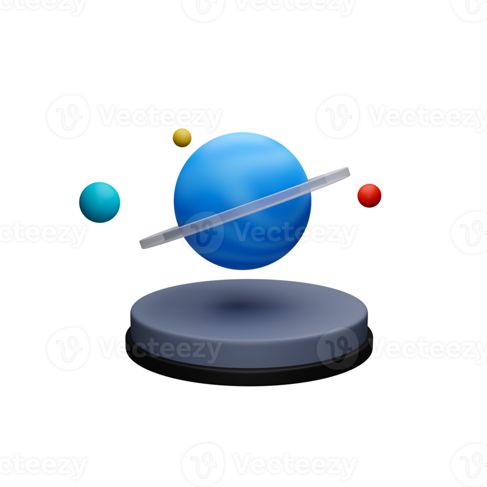 3D Rendering of Universe Space Over Podium. png