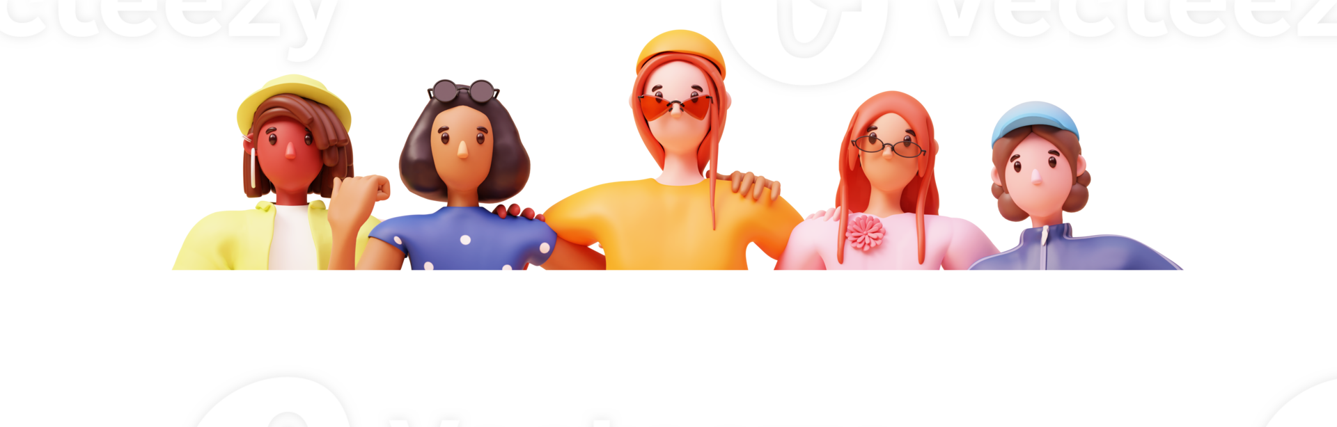 3D Young Girls Group png