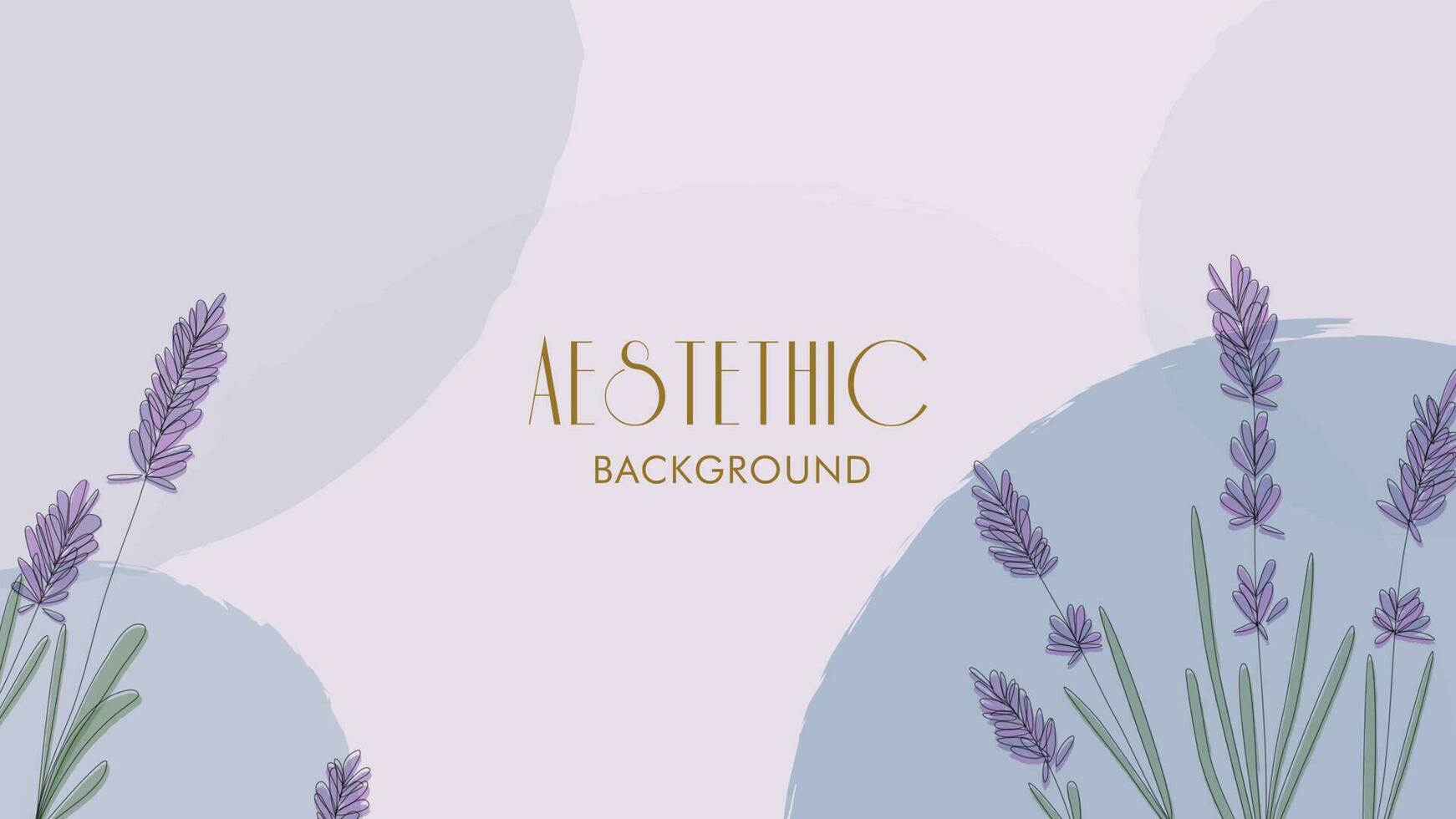 abstract floral lavender flower line in a soft blue background vector. aesthetic theme design. for packaging cover cosmetics, beauty products, perfume, aromatic, banners, and invitation card vector