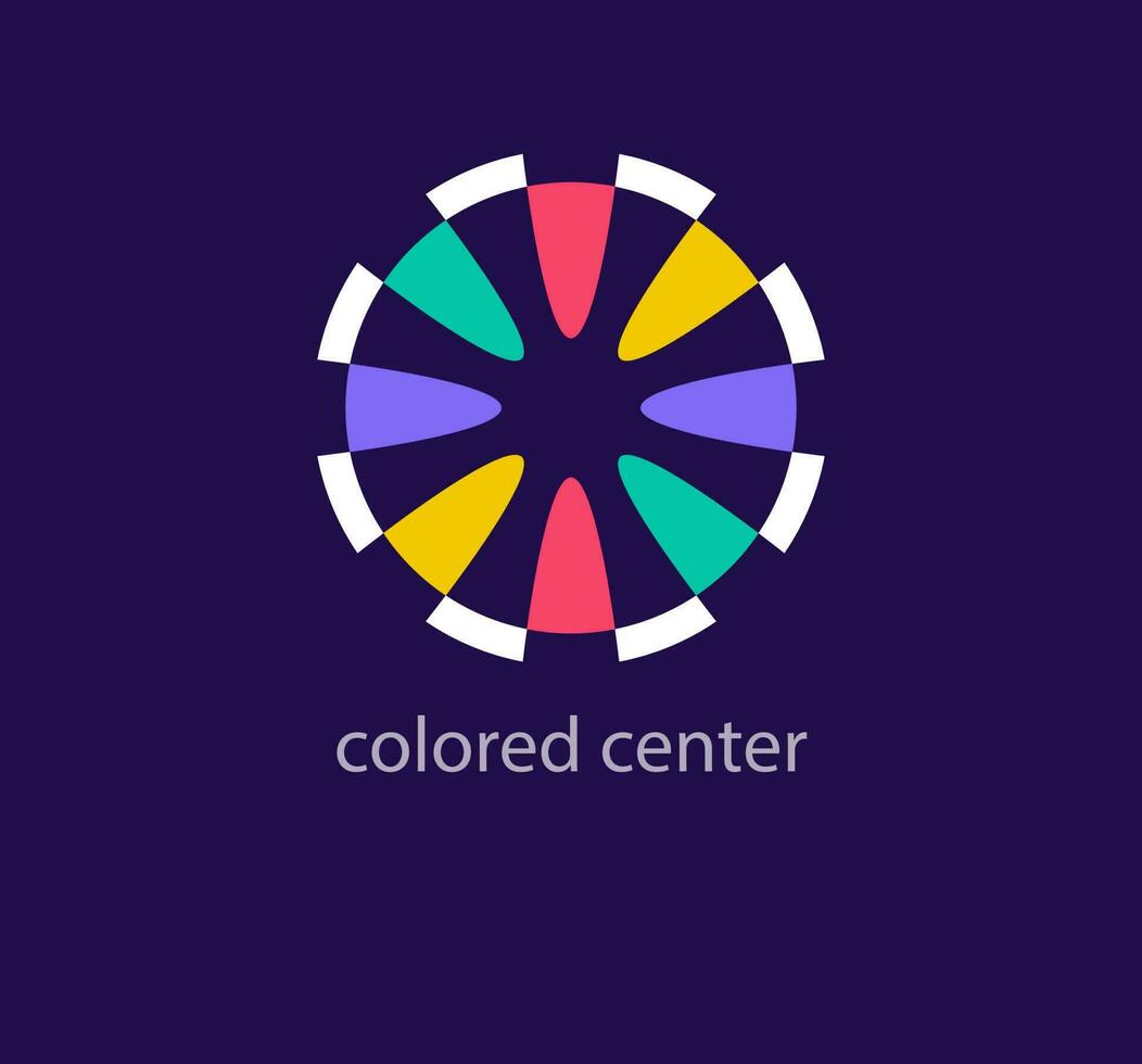 Creative round color center logo design. Unique design color transitions. Unique geometric color template. vector