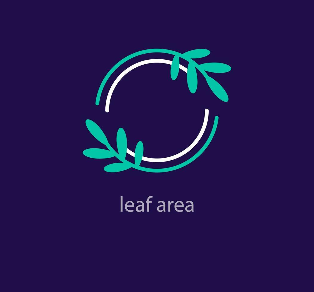 Creative round leaf center logo design. Unique design color transitions. Unique botanical circle template. vector