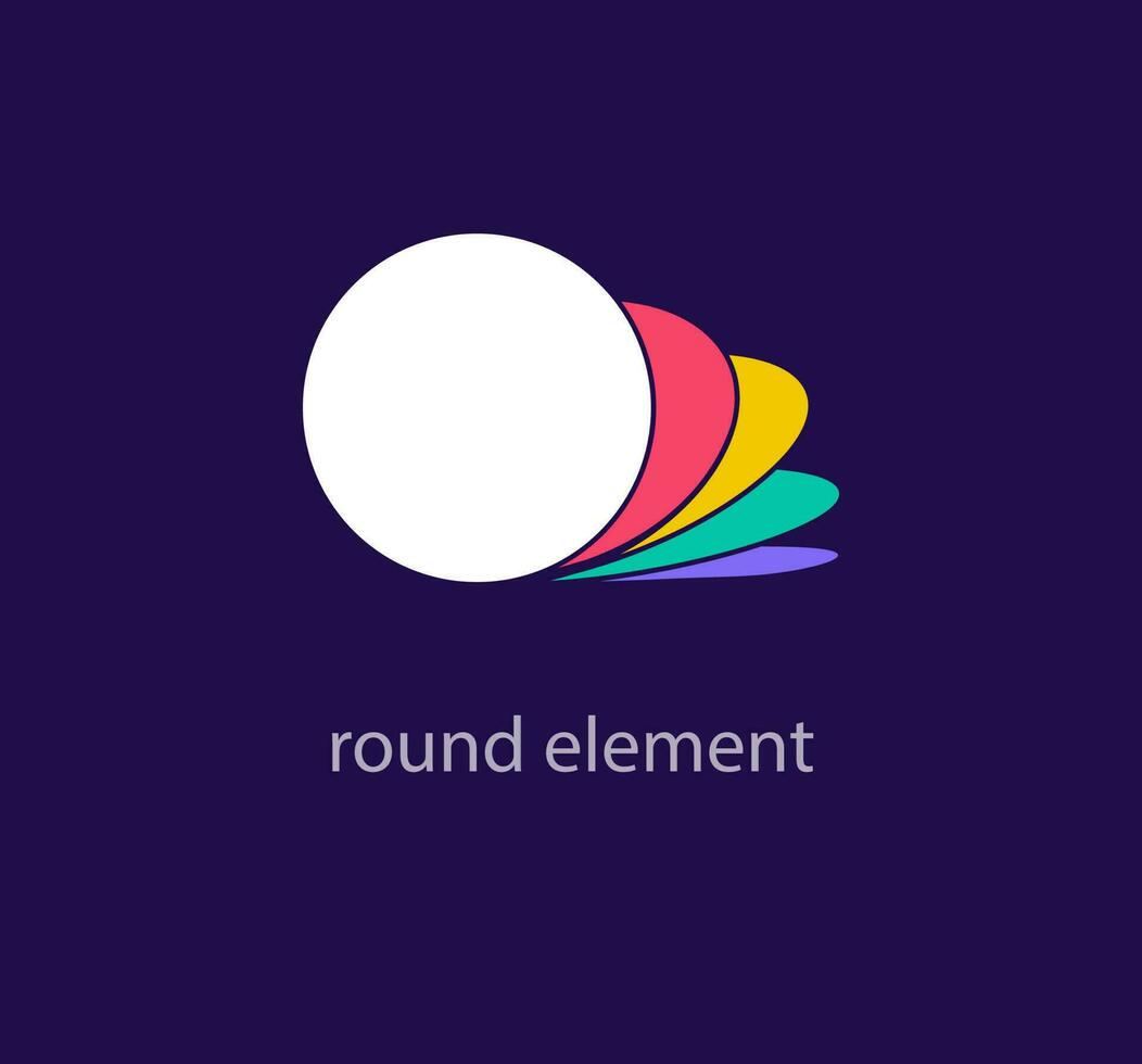 Creative round element logo design. Unique design color transitions. Unique logo space center template. vector