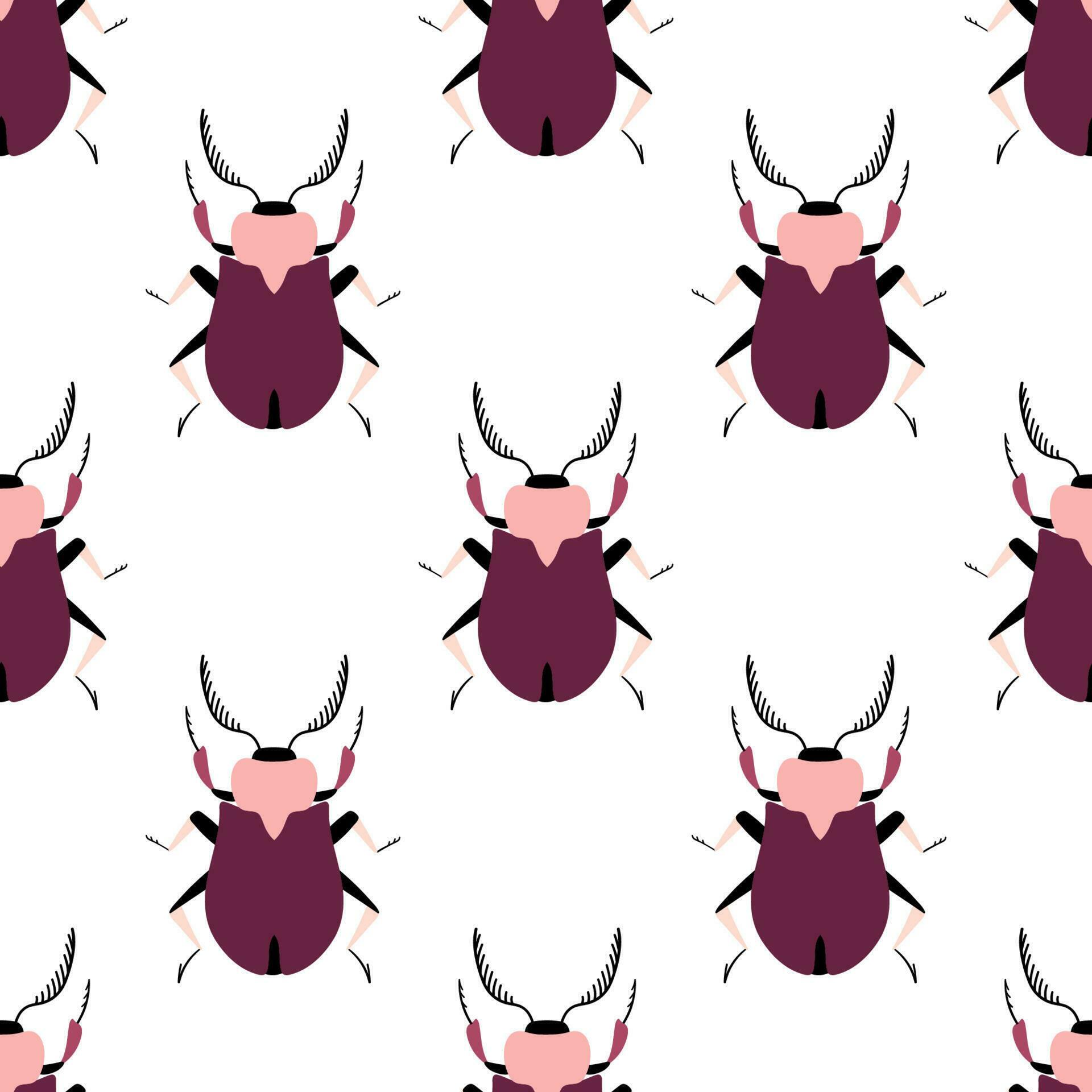 Cute doodle bugs. Seamless pattern with cartoon elements. 23799787