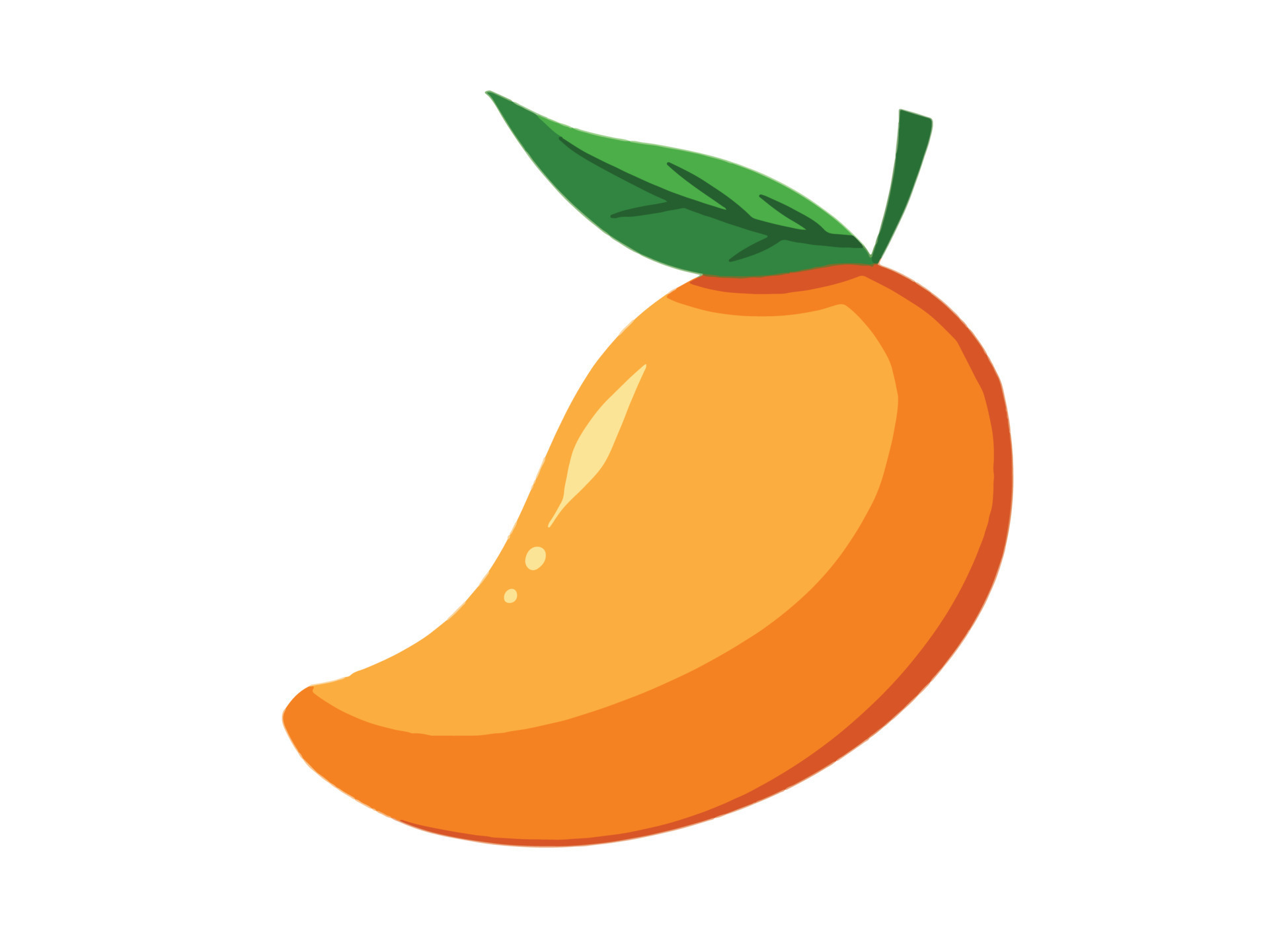 Sweet mango fruit vector illustration isolated on white horizontal