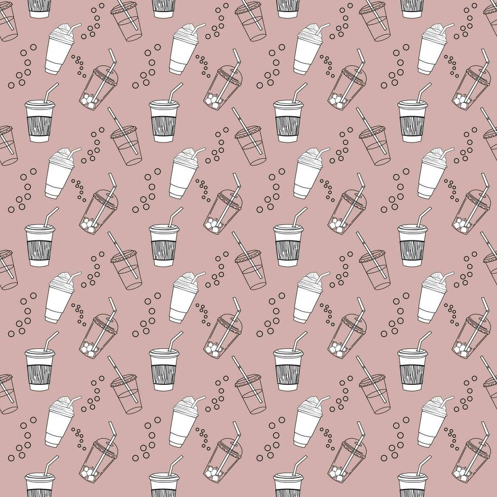 Seamless pattern - coffee mugs vector