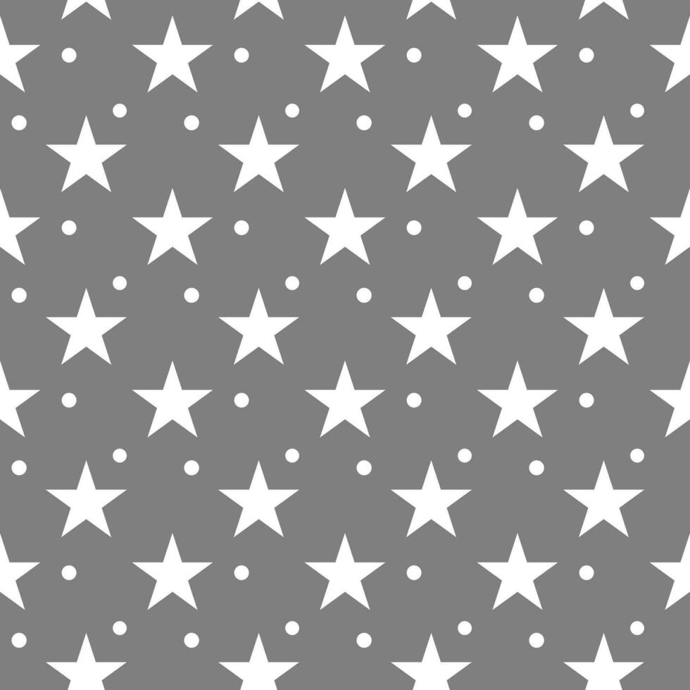 White star seamless pattern gray background vector