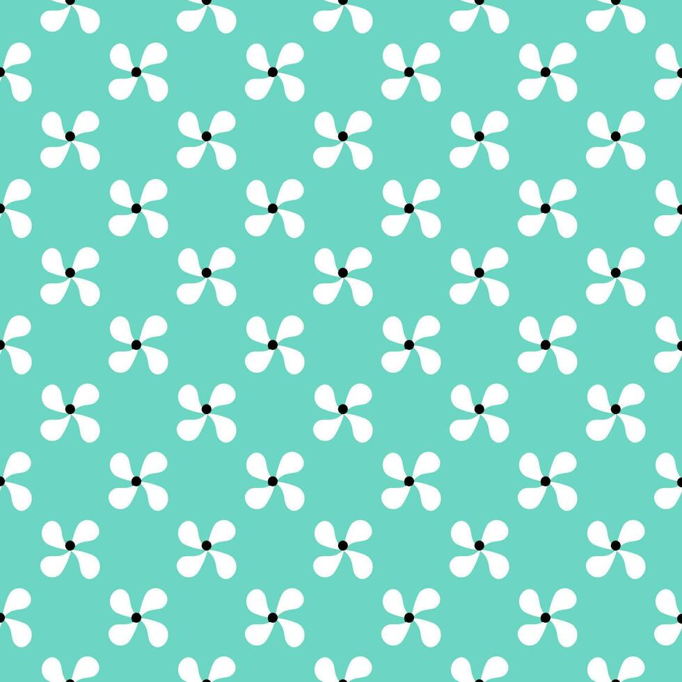 white flowers seamless green background vector