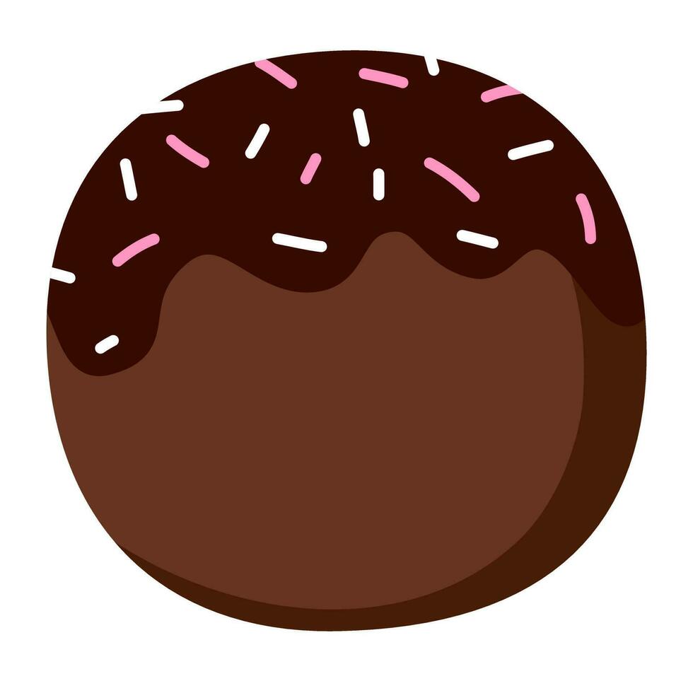 round chocolate Decorate with cute sauce. vector