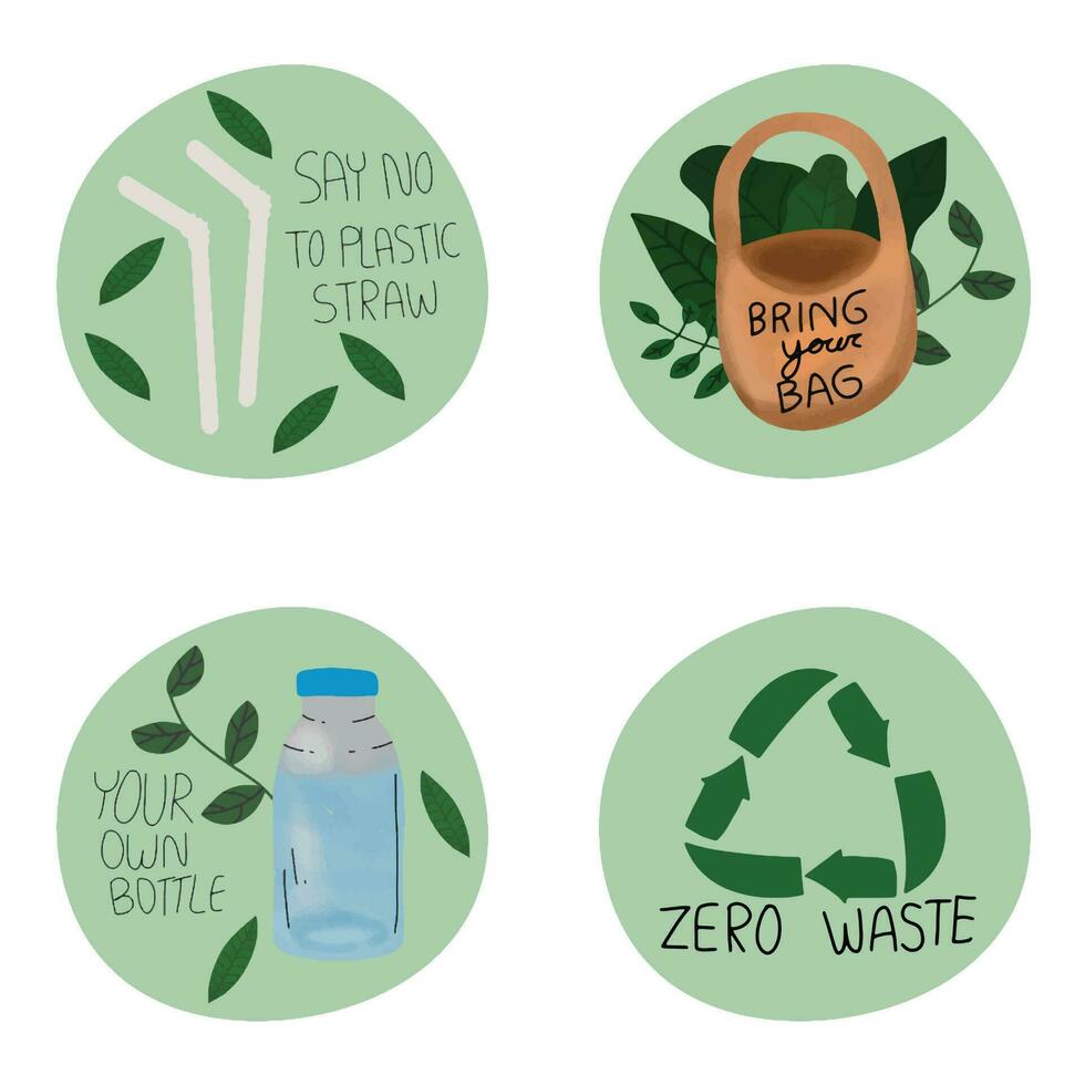Save the world, recycle plastic vector