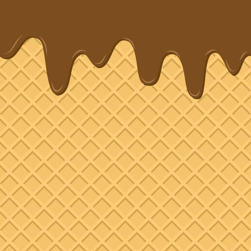 waffle melt chocolate vector