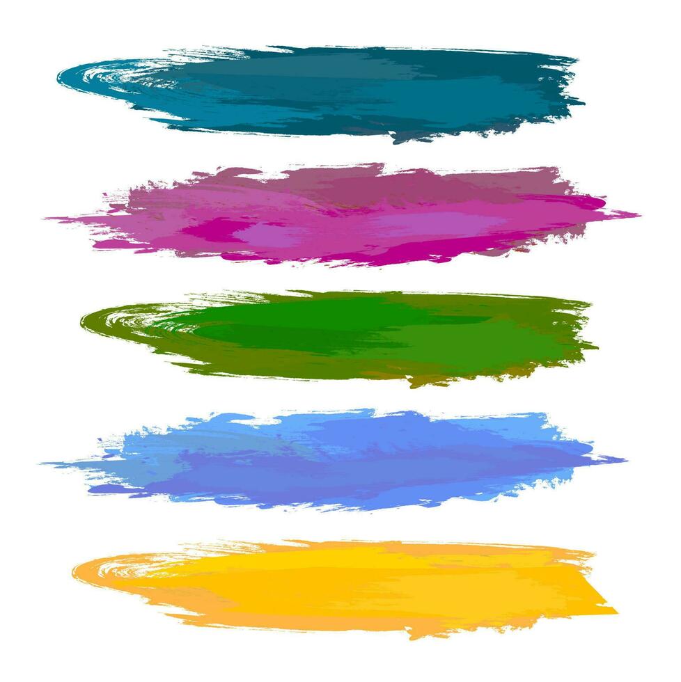 vector Dibujo a mano de colores pintar golpes en blanco