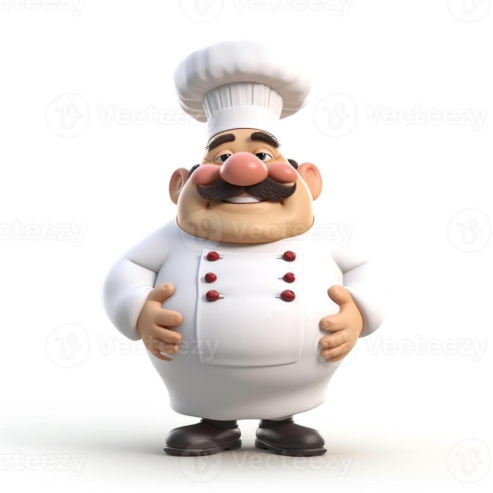 Cartoon 3d character of chef. photo