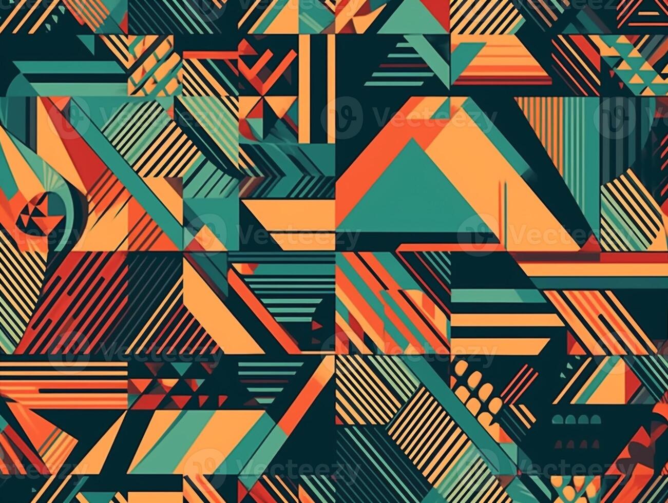 Abstract pattern colorful with retro gradient. photo