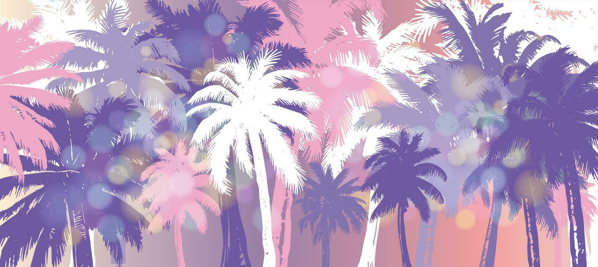 Hello Summer, Palm hand drawn illustrations, vector. vector