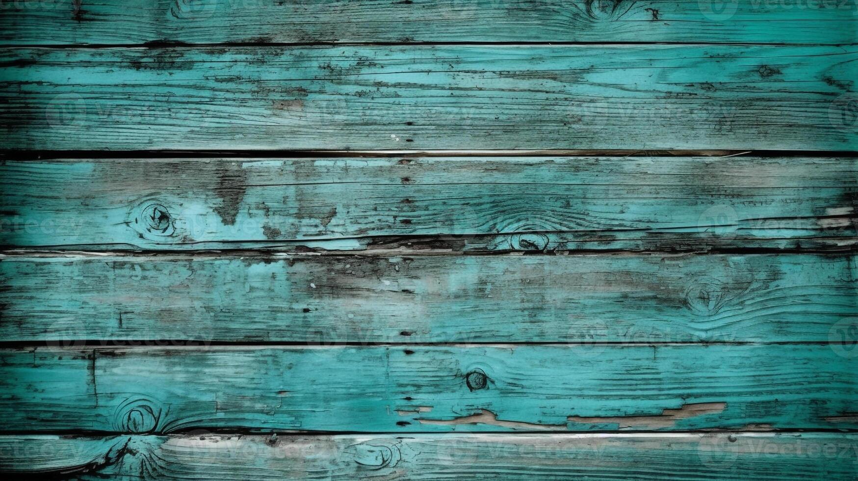 Turquoise Wood Background Rustic Charm with a Pop of Color. photo