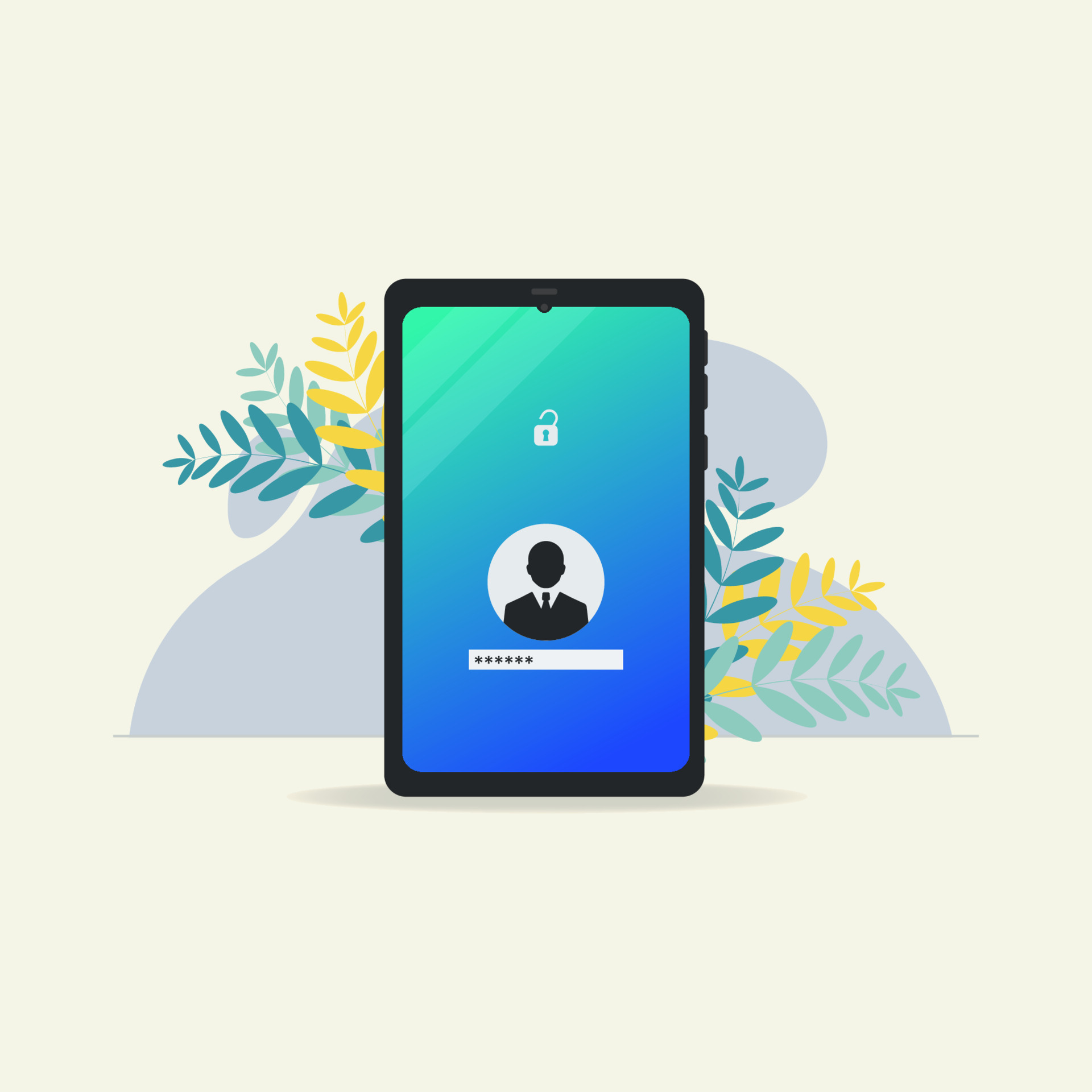 Phone password unlocked vector illustration 23800234 Vector Art at Vecteezy