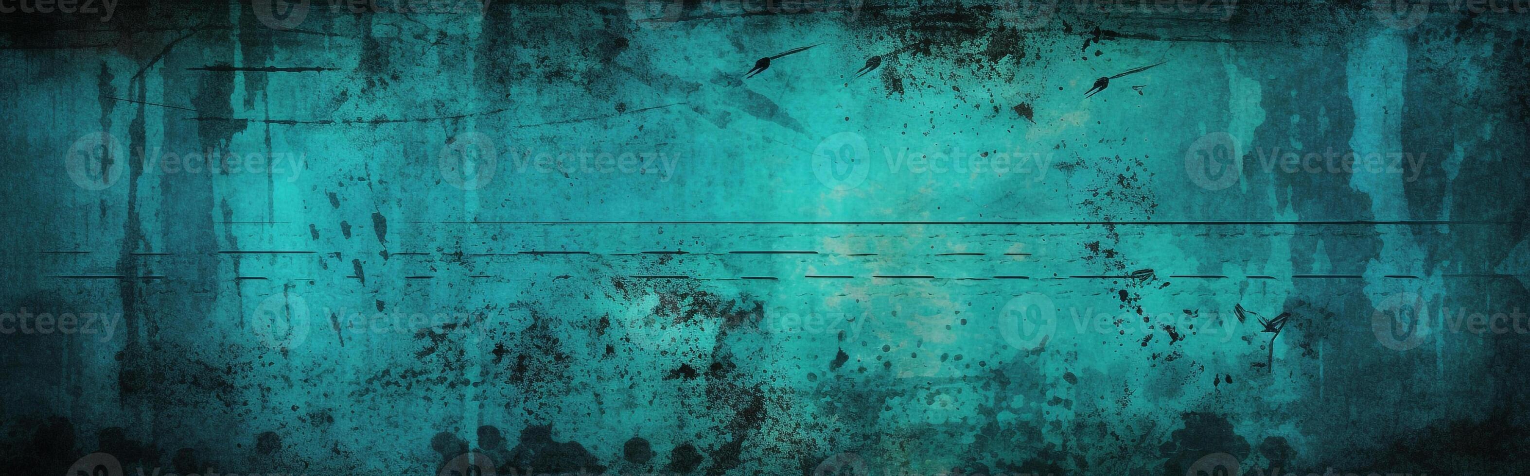 Turquoise Grunge Texture Background Distressed Surface in Aqua Blue Shades. photo