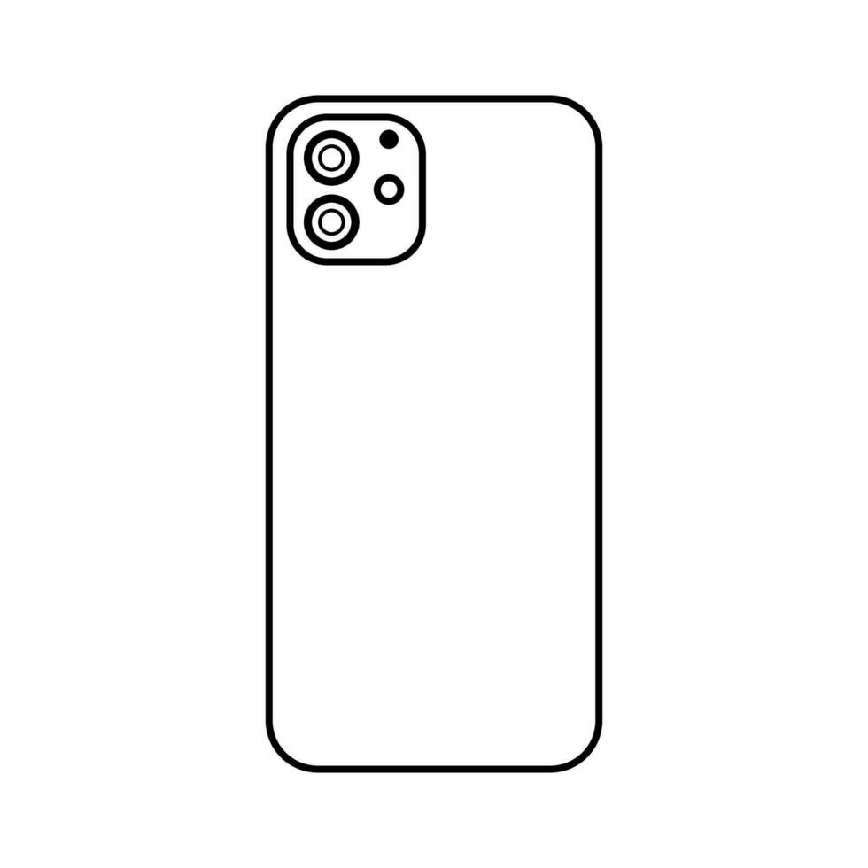 Back View Smartphone Outline ... vector