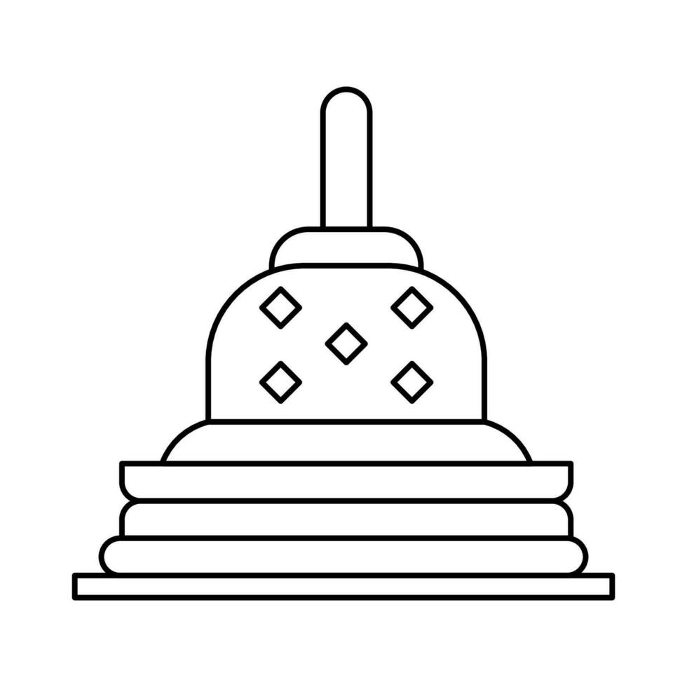 Borobudur Temple Outline Icon... vector