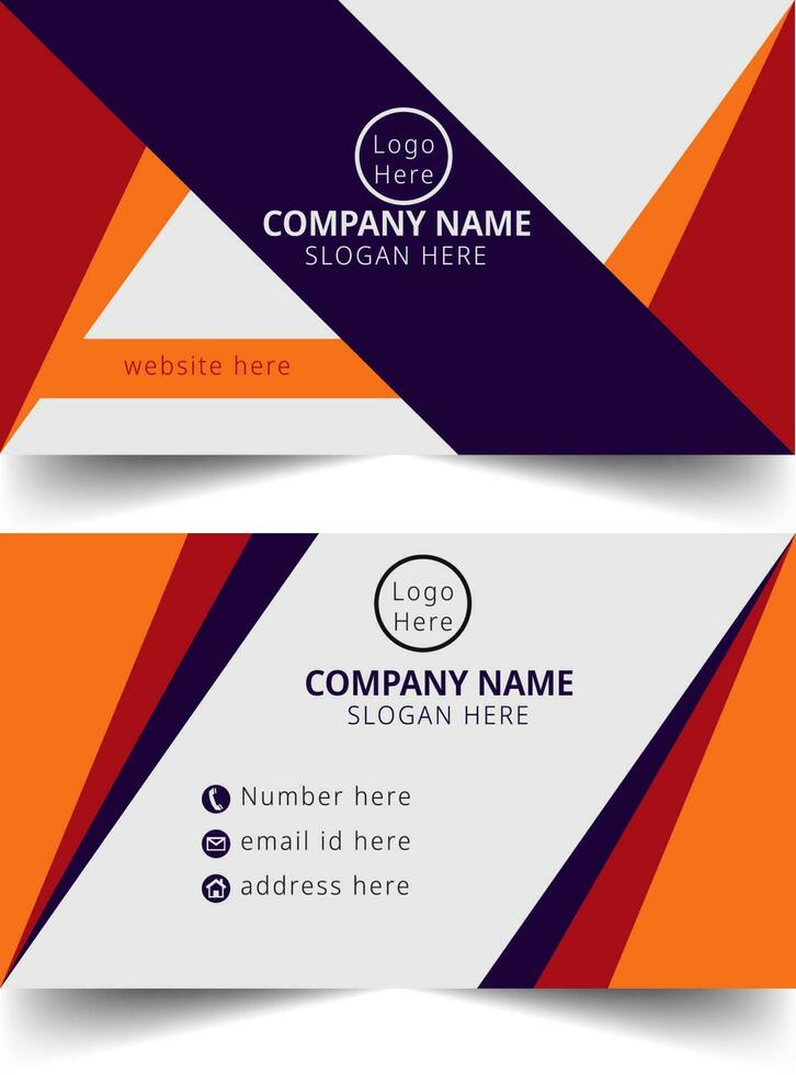 creative business card template with triangles, squares, rounds, and waves for business, and technology. Simple and clean design with a logo and a place for a photo. Creative layout corporate identity vector