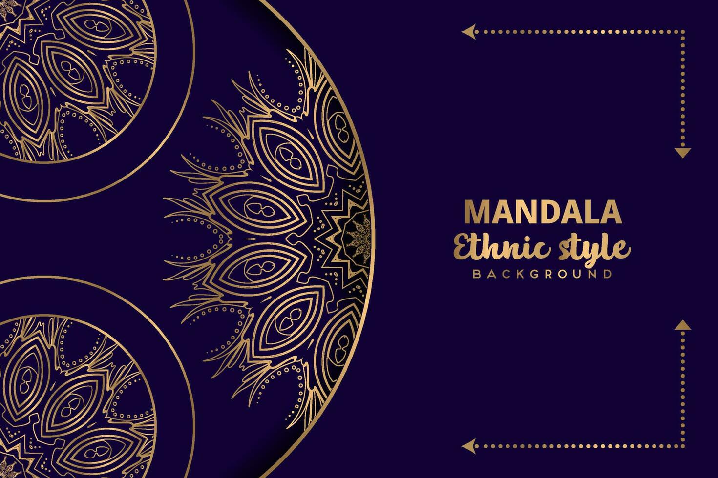 Mandala Invitation Card Gold Luxury Pattern Background, vector