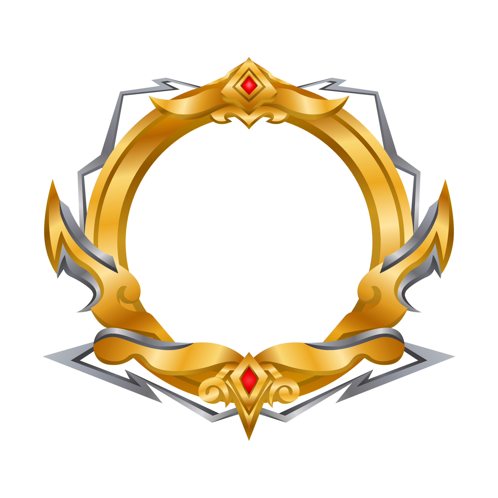 Gold award badge. Gaming avatar frame 23800403 Vector Art at Vecteezy