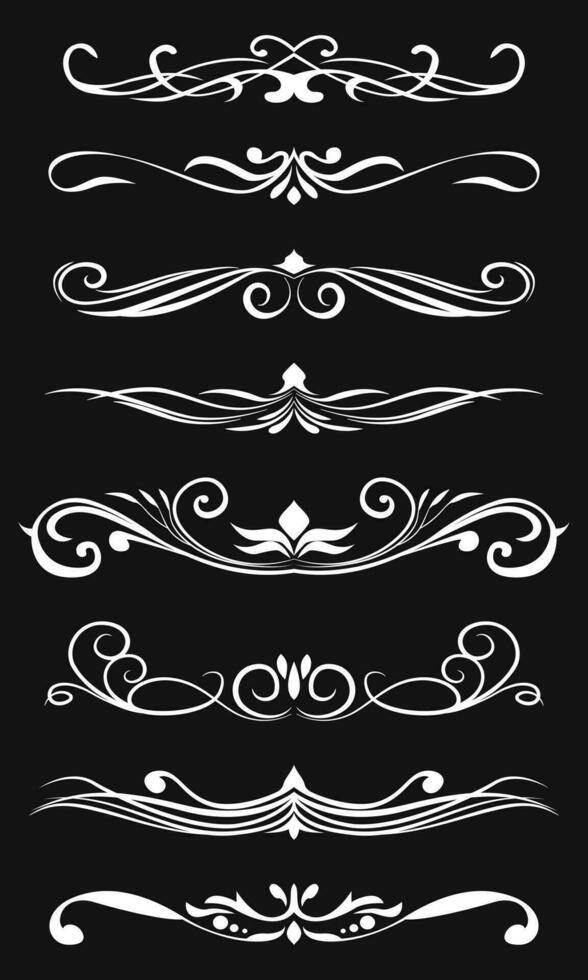 Collection of vintage floral decorations. Vector illustration