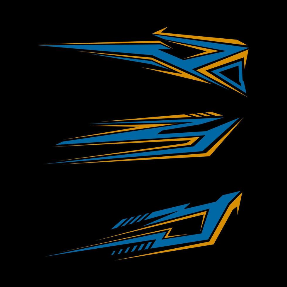 Collection of modern striping for vehicles. Vehicle graphics stripe vinyl vector