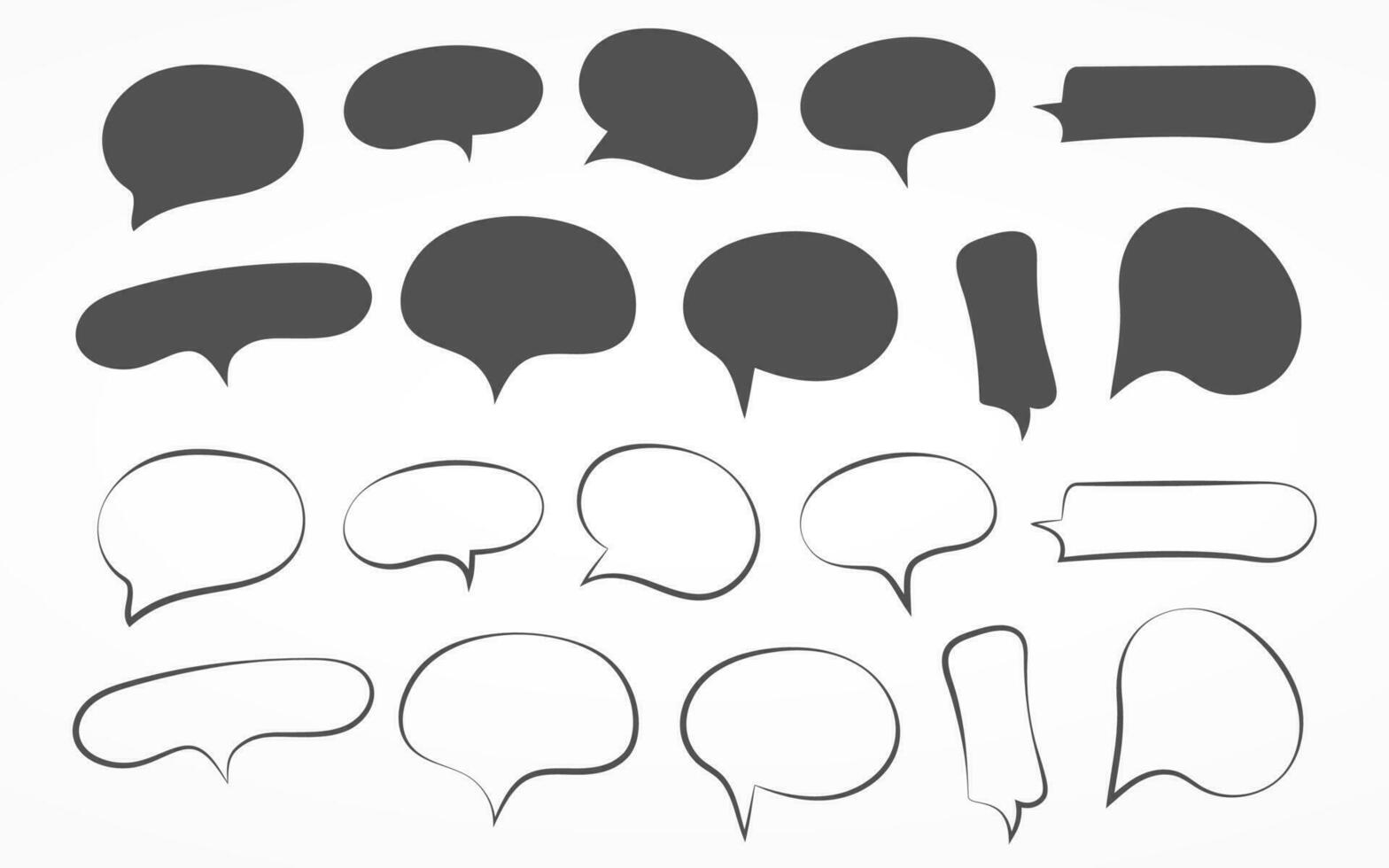 Set of Bubble Chat or Speech Bubble for Design Element vector