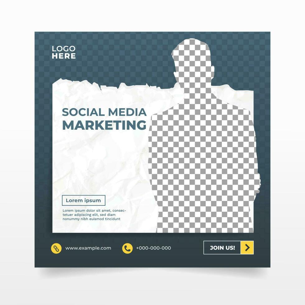 Dark Grey Marketing Agency Flyer or Social Media Banner vector