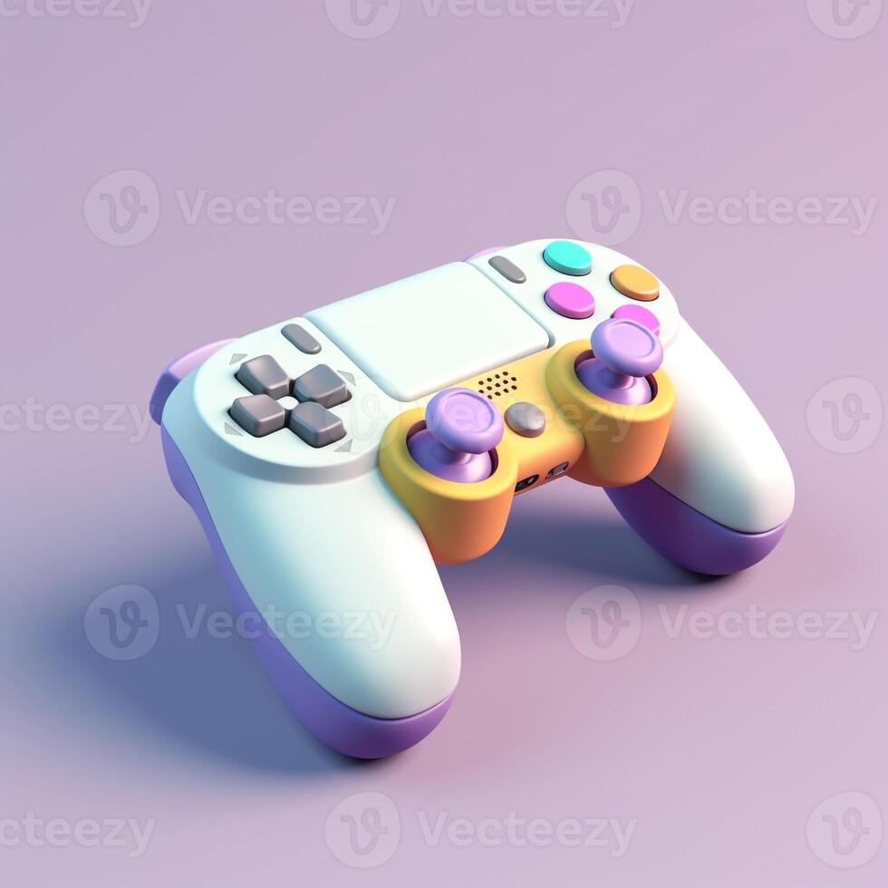 3d gamepad with pastel color. photo