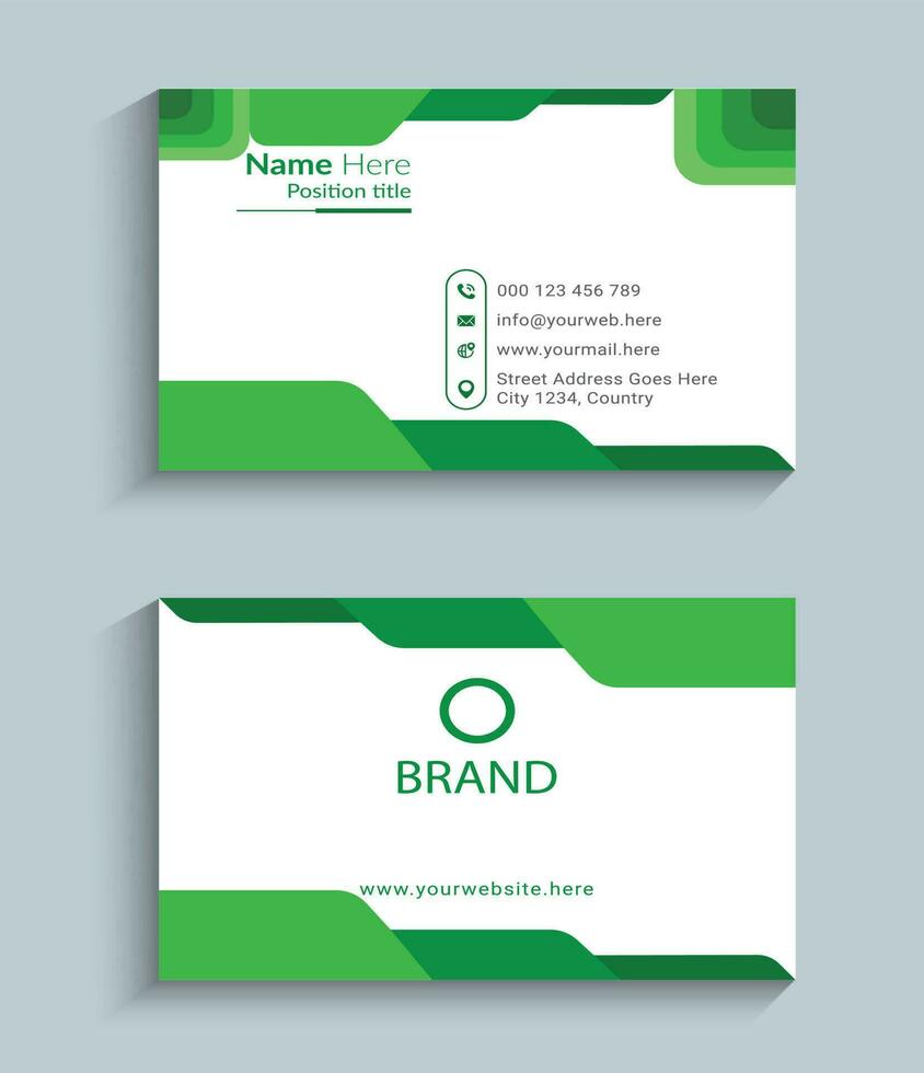 new blue and white business card design template vector