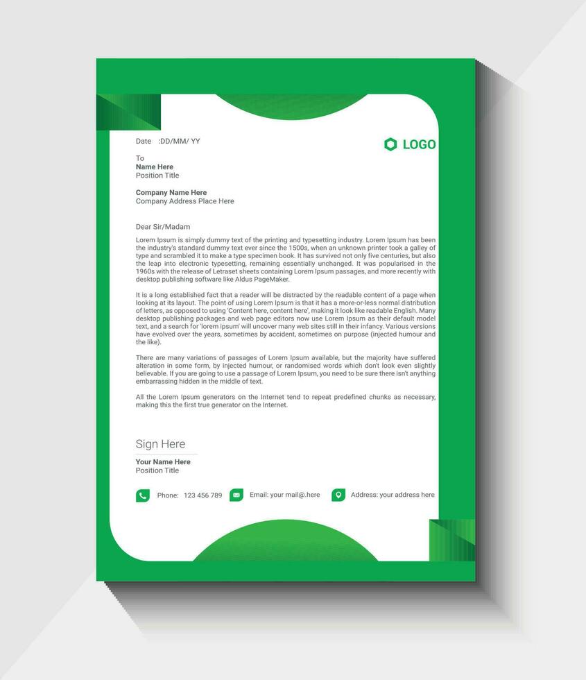 new simple and modern letterhead design template vector