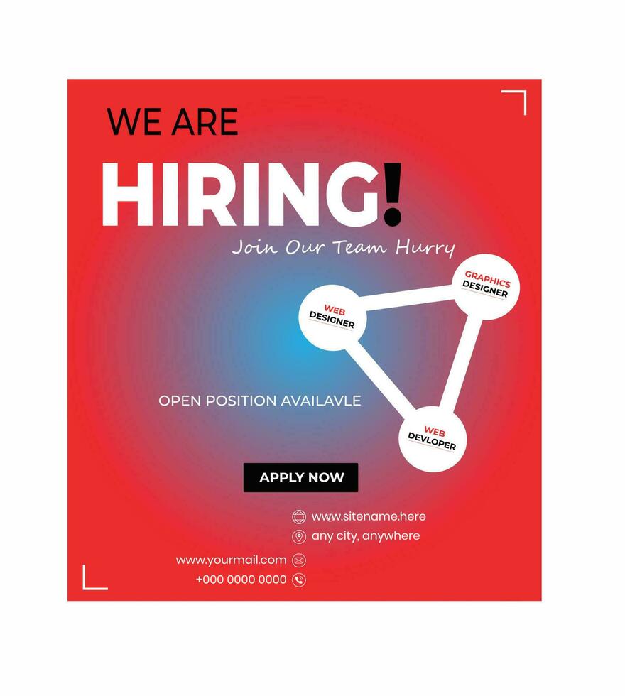 Social Hiring Poster vector