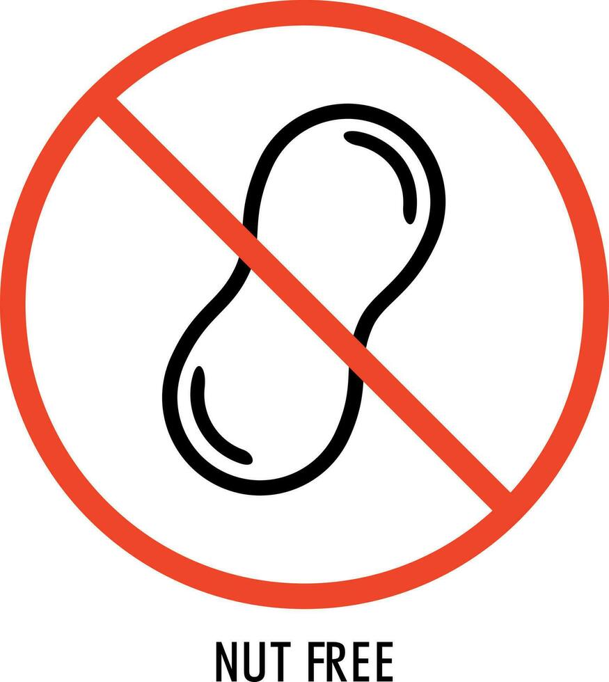 Nut free icon. Stickers and icons for allergen free products vector