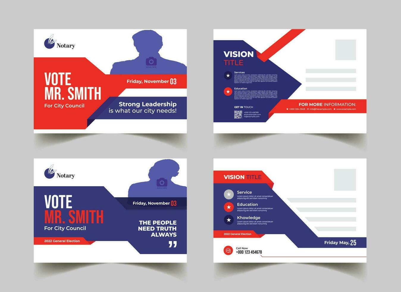 political election postcard or eddm business postcard design template vector