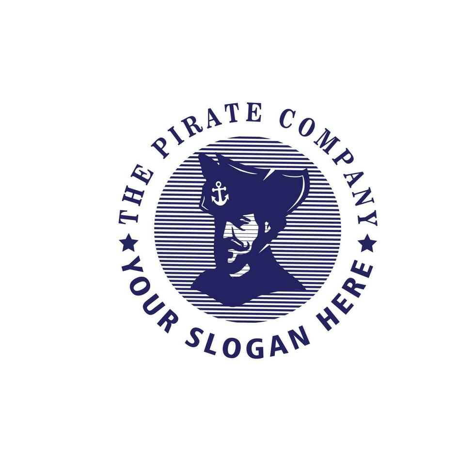 diseño logo capitán piratas vector ilustración