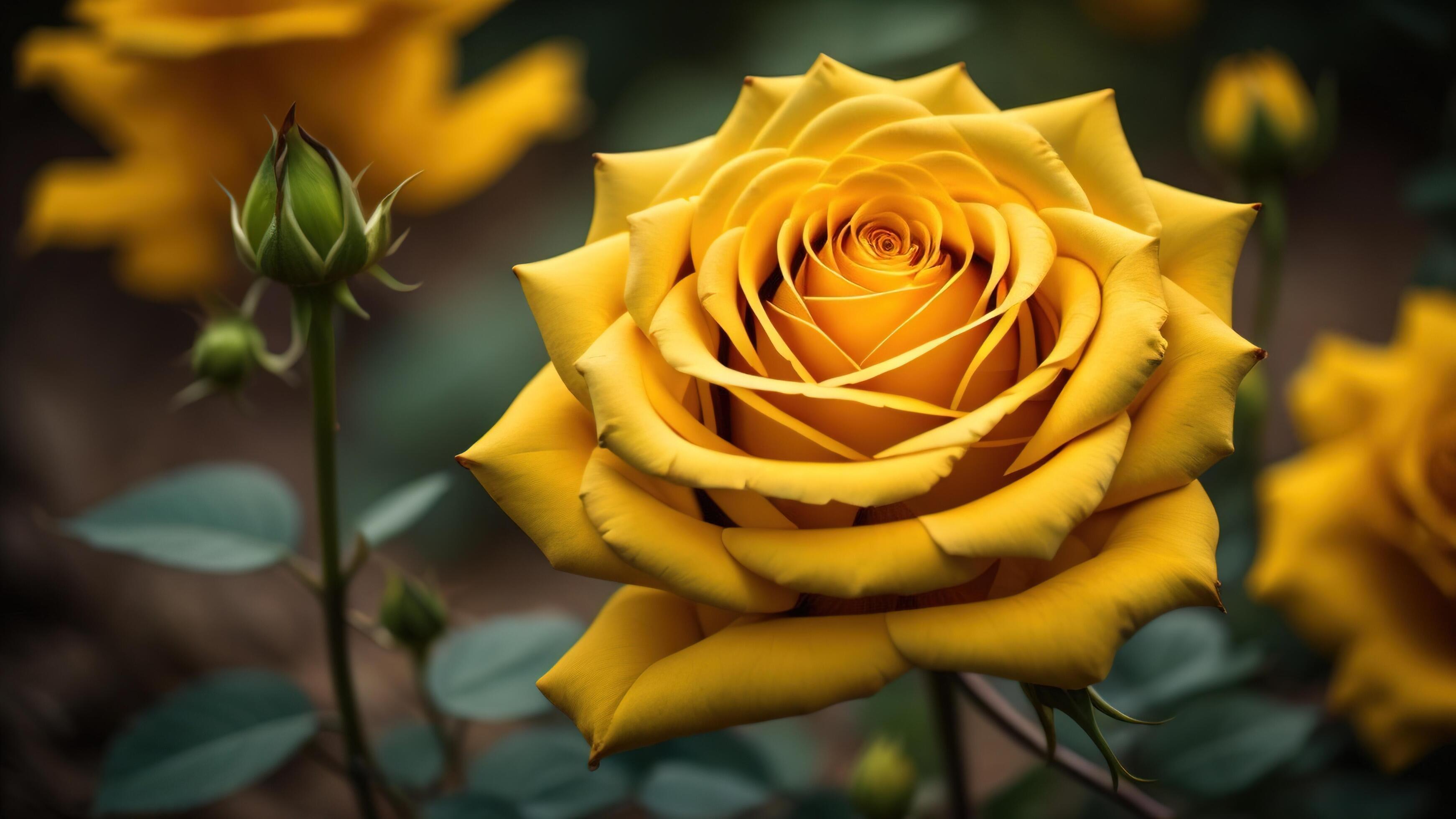 Natural Yellow Rose Flowers With