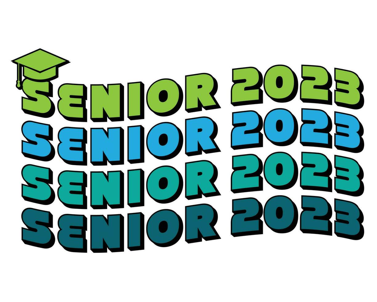 Senior 2023 back to school concept vector art eps