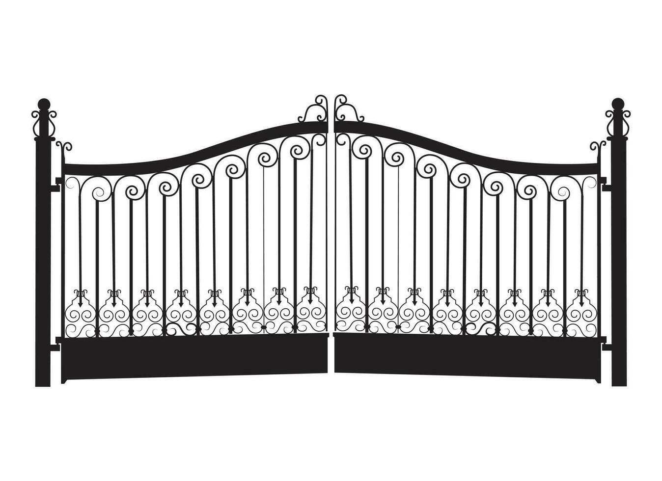 silhouette of a wrought iron gate vector illustration