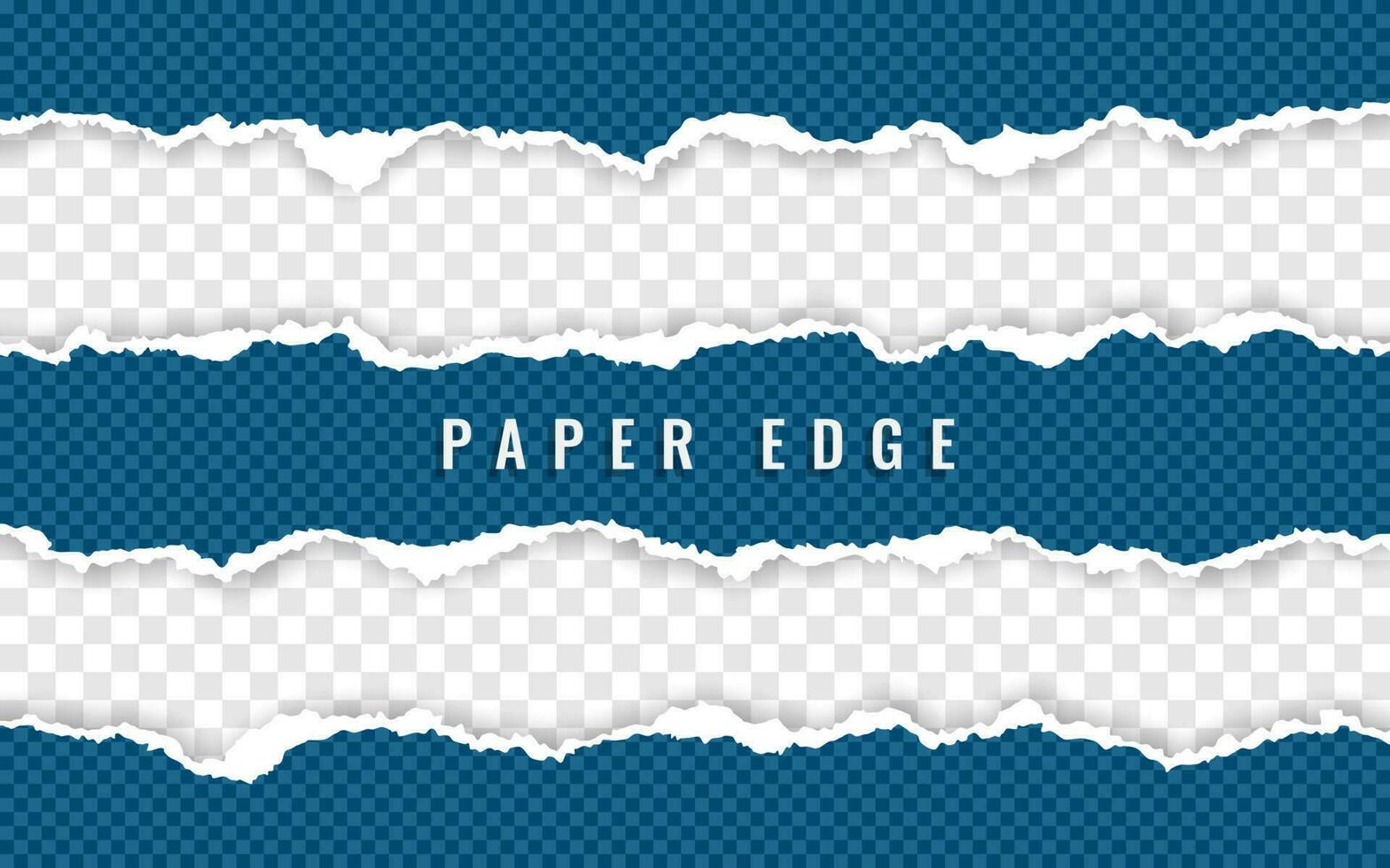 Horizontal torn paper edge. Ripped squared horizontal paper strips. Vector illustration