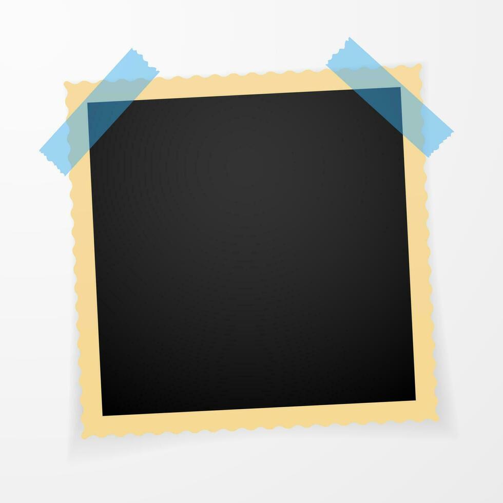 Retro photo frame with shadows. Vector illustration