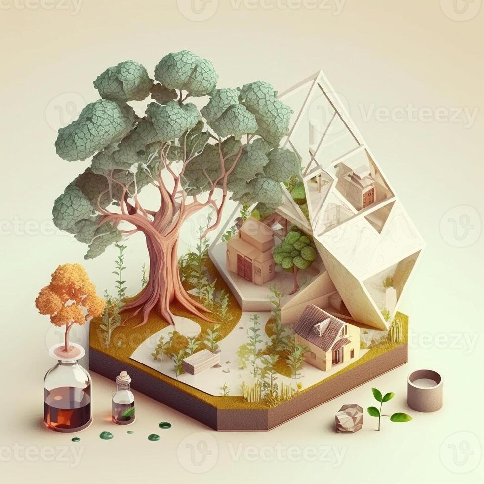 3d illustration of concept ecology, photo