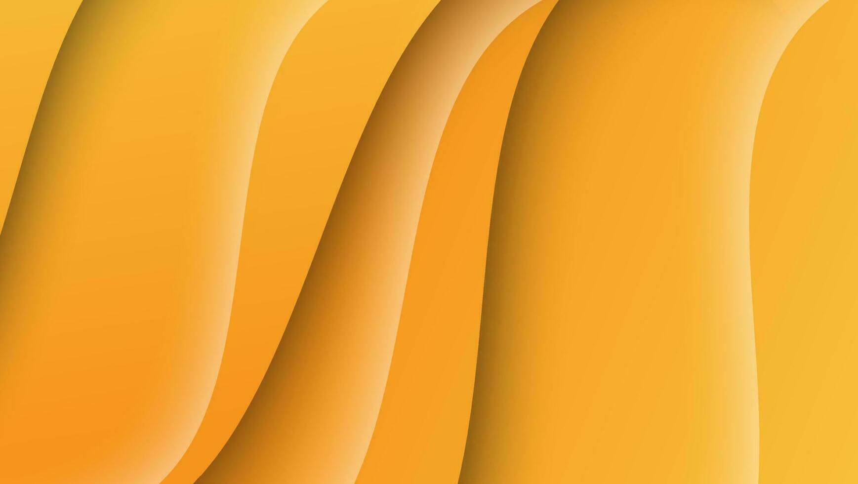 abstract dynamic wavy background in yellow color vector