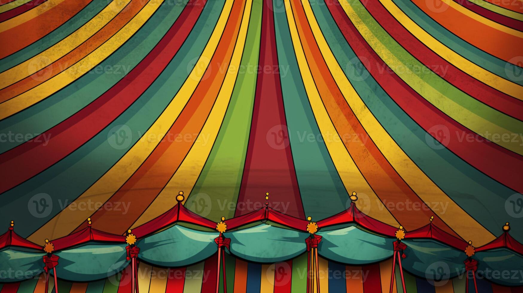 Circus Background with Vibrant Colors and Fun Characters. photo