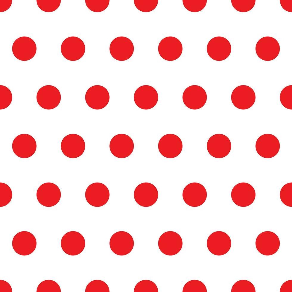 Seamless minimal red round shape dot on white background pattern. Vector illustration
