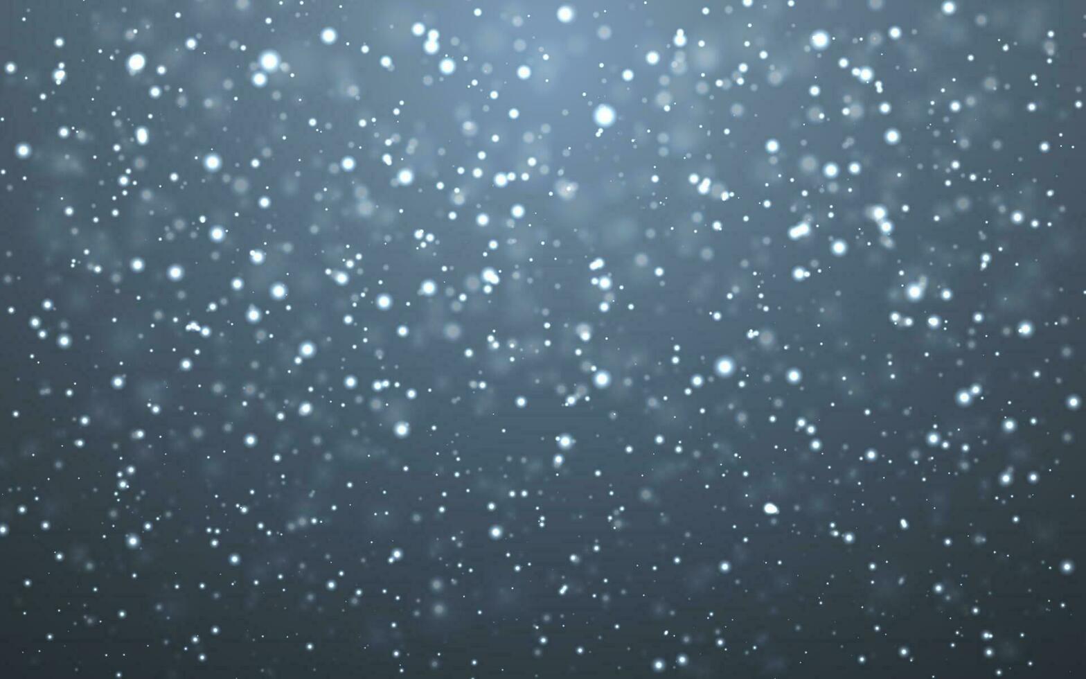 Christmas snow. Falling snowflakes on blue background. Snowfall. Vector illustration