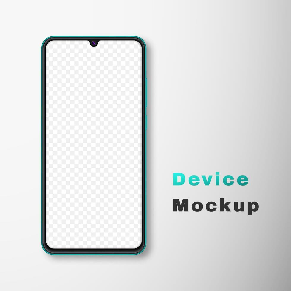 Realistic smartphone mock up set. Mobile phone display isolated on white gray background. 3D template illustration. Vector illustration