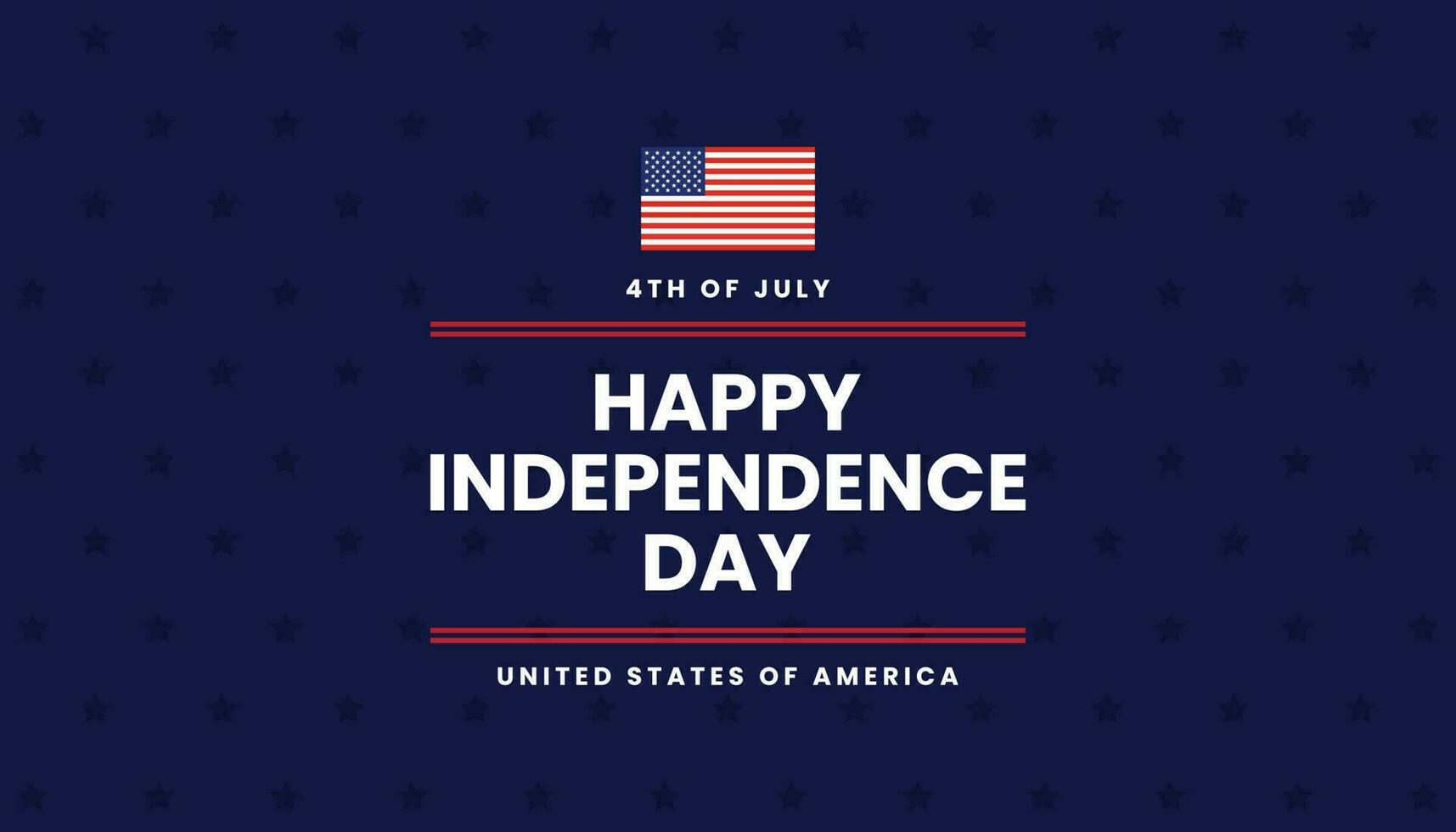 Happy Independence Day USA with star shape and blue background vector