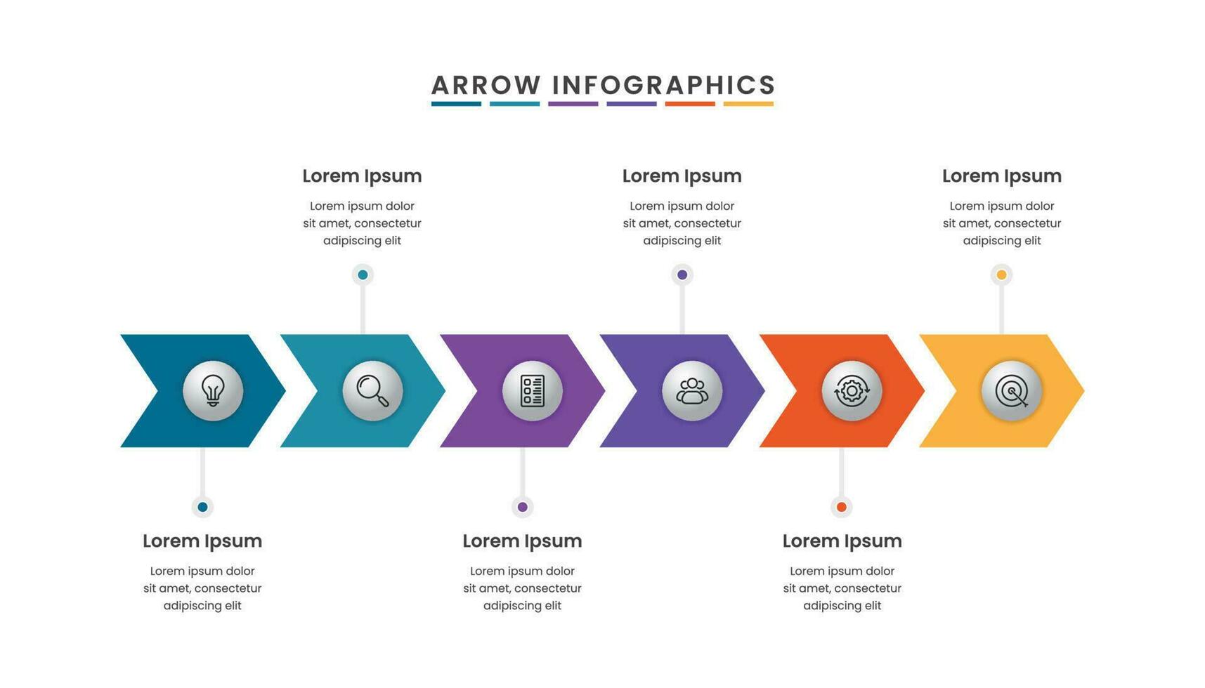 Arrows workflow infographic. Suitable for business presentation.mo vector